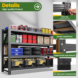 70" H Metal Garage Shelving 5000LBS Capacity Heavy Duty 4-Tier Adjustable Shelves Industrial Shelves Heavy Tools Utility Rack Shelf for Basement/Garage/Warehouse/Shop Black 71"W x 24"D x 69"H STANI