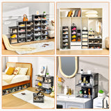 Amllas New 8 Pack Shoe Boxes Stackable, Large Shoe Storage Organizer with Lids,Drop Side Shoe Containers for Entryway,Sneaker Storage Fit up to US Size 13 for Men/Women(13’’x 10.6”x 8.3”) Amllas