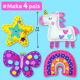EZCRA Easy Arts and Crafts for Kids - No Mess Sewing Kit for Kids - 4 Easy to Do Unicorn Sewing Projects - Fun Felt Stickers - Tools with Instruction - Gifts for Girls Age 4,5,6,7,8 EZCRA