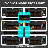 Unineo 75 Inch Electric Fireplace TV Stand, 3- Side Glass LED Modern Media Entertainment Center Console Table for TVs up to 80/85 Inch w/Adjustable Flame, 40’’ Fireplace, Highboy, Black Unineo