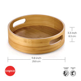 Copco Bamboo High Wall Turntable, Revolving Lazy Susan, Spice Organizer Copco