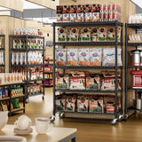 IZEUK Garage Shelving Wide Storage Shelves 5 Tier Metal Shelves 4000 LBS Heavy Duty Adjustable Utility Shelf Rack Black 23.6" D x 53.1" W x 73.6" H IZEUK