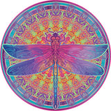 Bgraamiens Puzzle-Zentangle Dragonfly-1000 Pieces Vivid Dragonfly Round Mandala Puzzle Color Challenge Jigsaw Puzzles Bgraamiens