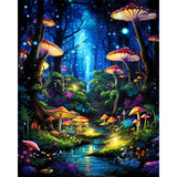 xackcme Mushroom Paint by Numbers for Adults - Forest Paint by Number on Canvas Without Frame, DIY Oil Painting for Gift Home Wall Decor (16x20 inch) xackcme