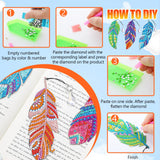 Tinlade 8 Pcs 5d Diamond Painting Bookmarks Kits DIY Crystal Diamond Art Feather Bookmarks for Book Lovers Home Office Project Graduation Birthday Gift Tinlade