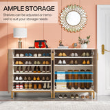 TRIBESIGNS WAY TO ORIGIN Shoe Cabinet, 20 Pairs Modern Shoe Storage Cabinet with Doors, 6-Tier Freestanding Entryway Shoe Organizer Rack for Living Room, Closet, White and Brown TRIBESIGNS WAY TO ORIGIN