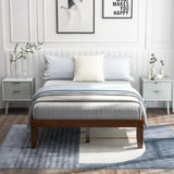 Giantex 14-Inch Walnut Solid Wood Platform Bed Frame - Minimalist Design, No Box Spring Required Giantex