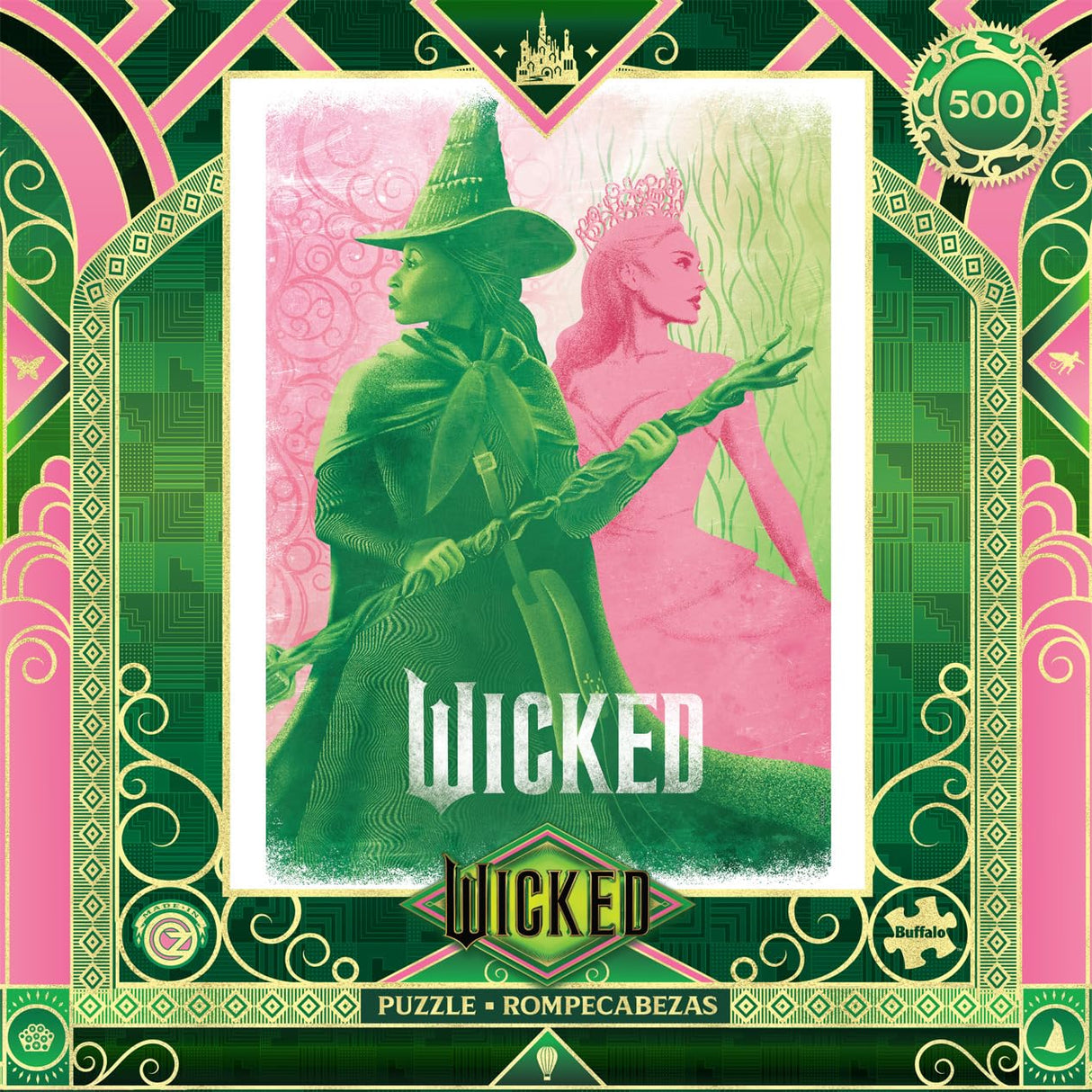 Buffalo Games - Wicked - Pink Goes Good with Green - 500 Piece Jigsaw Puzzle for Adults -Challenging Puzzle Perfect for Game Nights - Finished Size is 21.25 x 15.00 Buffalo Games