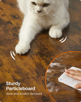 Feandrea 33.9-Inch Cat Tower, Medium Cat Tree with 3 Beds and Cave, Cat Condo Made of MDF with Wood Veneer, Sisal Post and Washable Faux Fur, Vintage, Rustic Brown and White UPCT70HW Feandrea