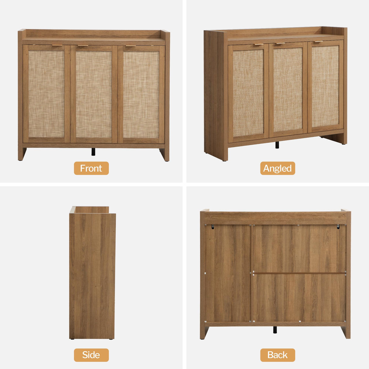 SICOTAS Shoe Storage Cabinet, 30 Pairs Rattan Shoe Cabinet Storage for Entryway, 6-Tier 41" Tall Large Shoe Cabinet, Boho Farmhouse Cabinet with Doors for Entryway Hallway Living Room Closet SICOTAS