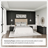 Prepac Sonoma Traditional 6-Drawer Dresser for Bedroom, Functional Dresser Chest of Drawers 17.5" D x 48" W x 29" H, Black, BDC-4829 Prepac