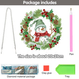 Diymood DIY Hanging Diamond Art Kits for Adults Christmas, Diamond Painting Kit Pendant Special Shaped Double Sided Acrylic Sun Catcher Board Wreath Pendants Canvas Window Wall Decor 8 x 8 Inch Diymood