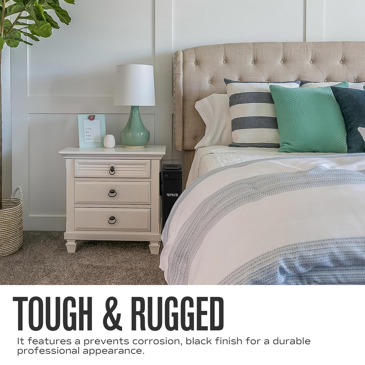 RPNB Mounted Firearm Gun Safe with Auto Open Lid 4-Digit PIN Keypad Lock Handgun Safe RPNB