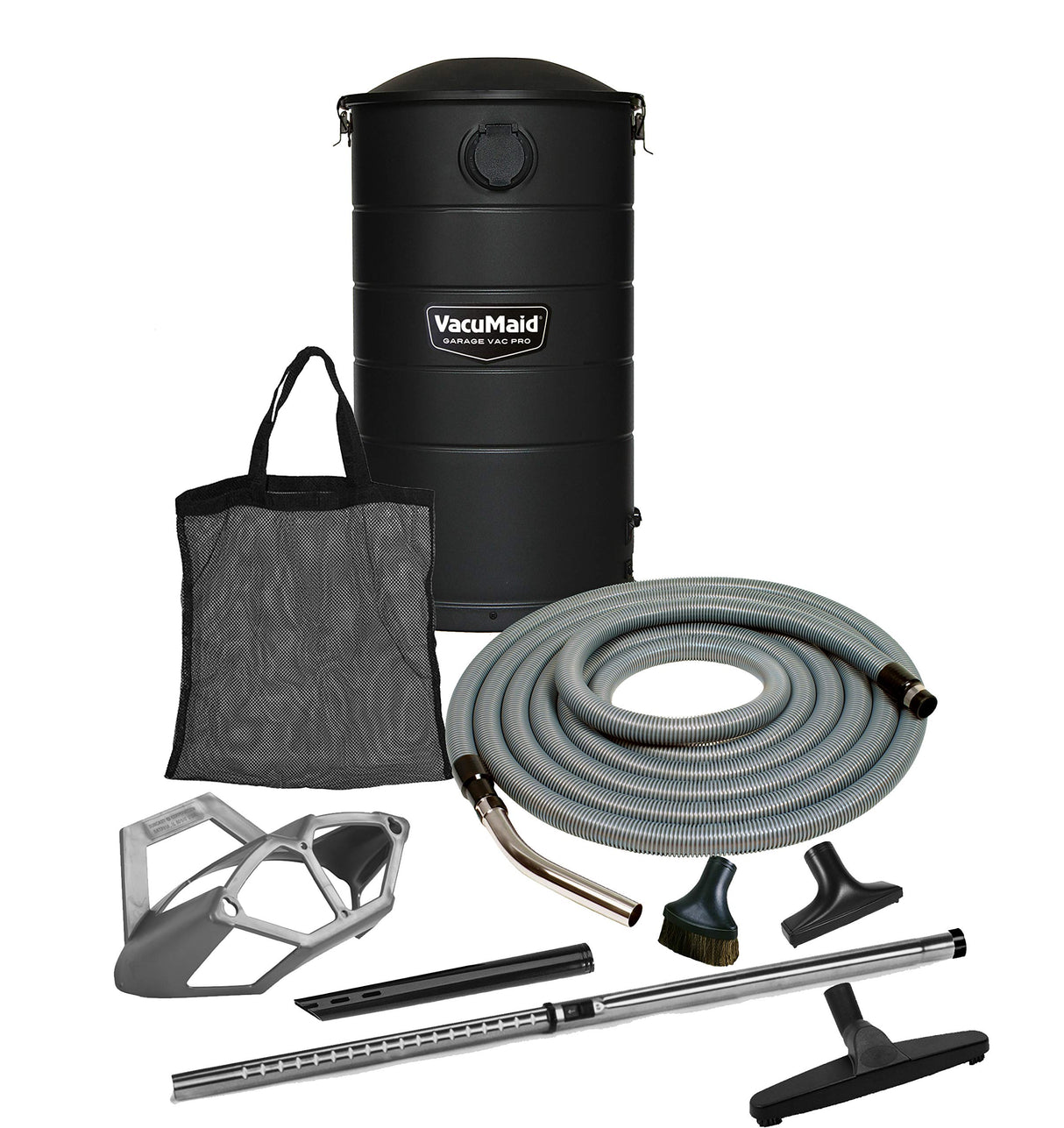 VacuMaid GV50BLKPRO Professional Wall Mounted Garage and Car Vacuum with 50 ft. Hose and Tools VacuMaid