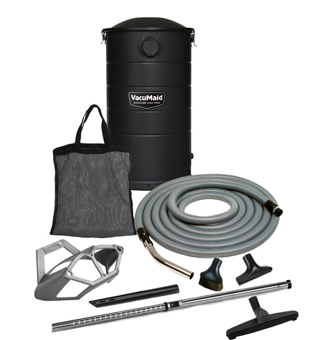 VacuMaid GV50BLKPRO Professional Wall Mounted Garage and Car Vacuum with 50 ft. Hose and Tools VacuMaid