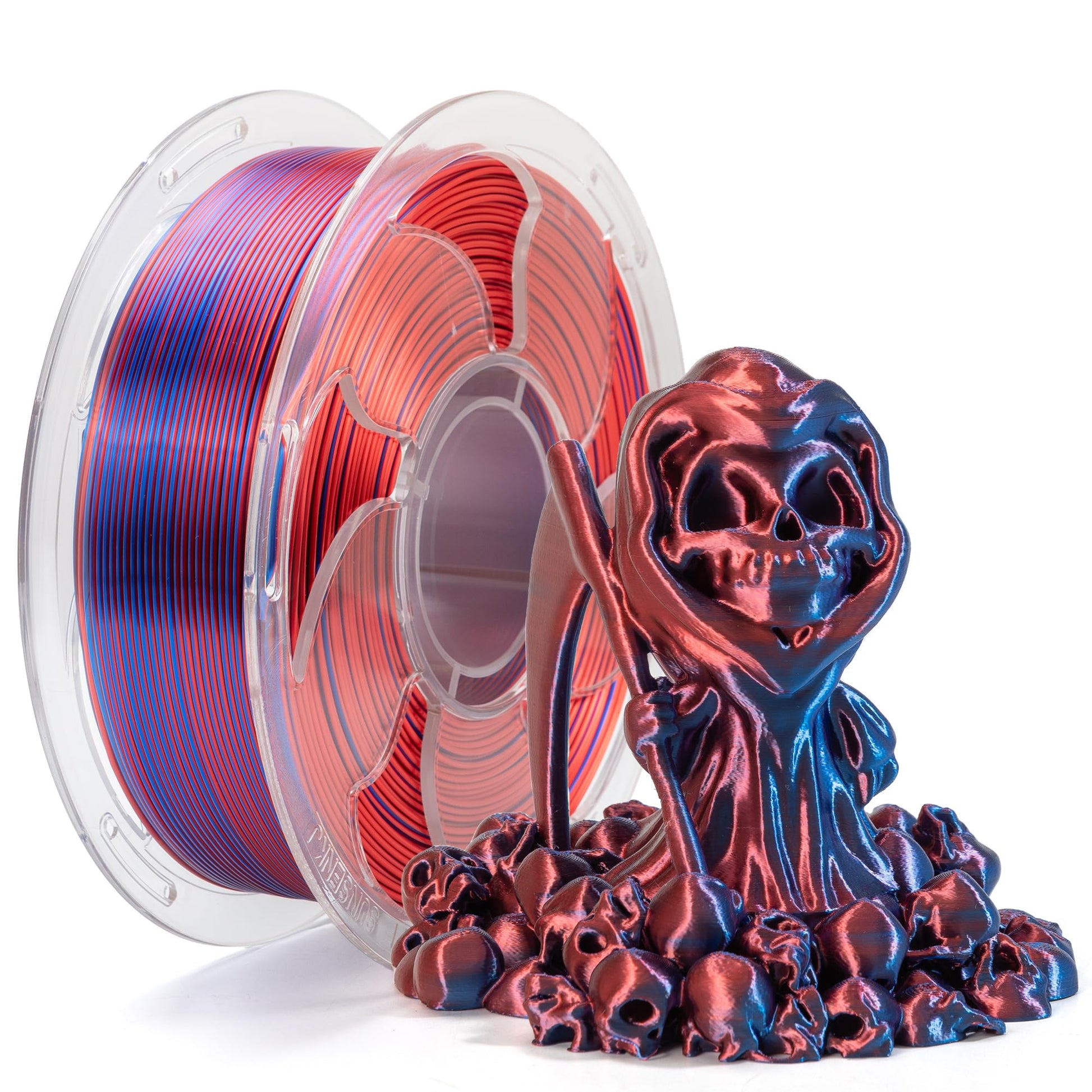 FF SUNSENKJ Dual Colors Silk 3D Printer PLA Filament 1.75mm, Blue and Red Color Change Co-Extrusion PLA Filament 1kg (2.2lbs) Spool, 2 in 1 Shiny Magic 3D Printing Filament (Dual_Blue+Red) - WoodArtSupply