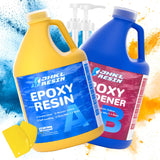 JHKL RESIN 2 Gallon Crystal Clear Epoxy Resin Kit, No Bubble & Not Yellowing Epoxy Resin Gallon for Casting & Coating, Table Top, Bar Top, DIY Jewelry Making, Art Crafts, Wood & Resin to Easy Mix 1:1 JHKL RESIN