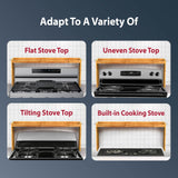 IIIOIIIA Bamboo Over the Stove Spice Shelf for Kitchen, 31.5" Spice Rack Organizer Shelf with 6 hooks, 11.4" Height Extra Storage Countertop, Easy to Assemble IIIOIIIA