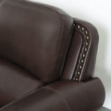 Abbyson Living Austin Leather Armchair - Traditional Design, Nailhead Trim, Brown Abbyson Living