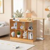 DOUSY- 35.43” Wodden Cube Shelf, 2 Tier Open Shelf Bookcases 7 Cube Bookshelf with Base, Freestanding Cube Storage Shelf Cube Bookcase Display Shelf for Bedroom, Living Room, Home Office DOUSY