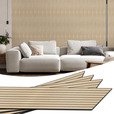 WADILE PVC Wood Grain Panels for Wall, 15.7 in X 8.5 ft Oak Soundproof Panels, 3D Wall Panels for Interior Decor, Cover 11.2 Sqft