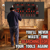 Veitorld Power Tool Organizer with Charging Station - 4 Drill Holders - Heavy Duty Modular Wall Mount Rack for Garage, Tool Storage Organizer - Christmas Birthday Gifts for Men Dad Him Husband Veitorld