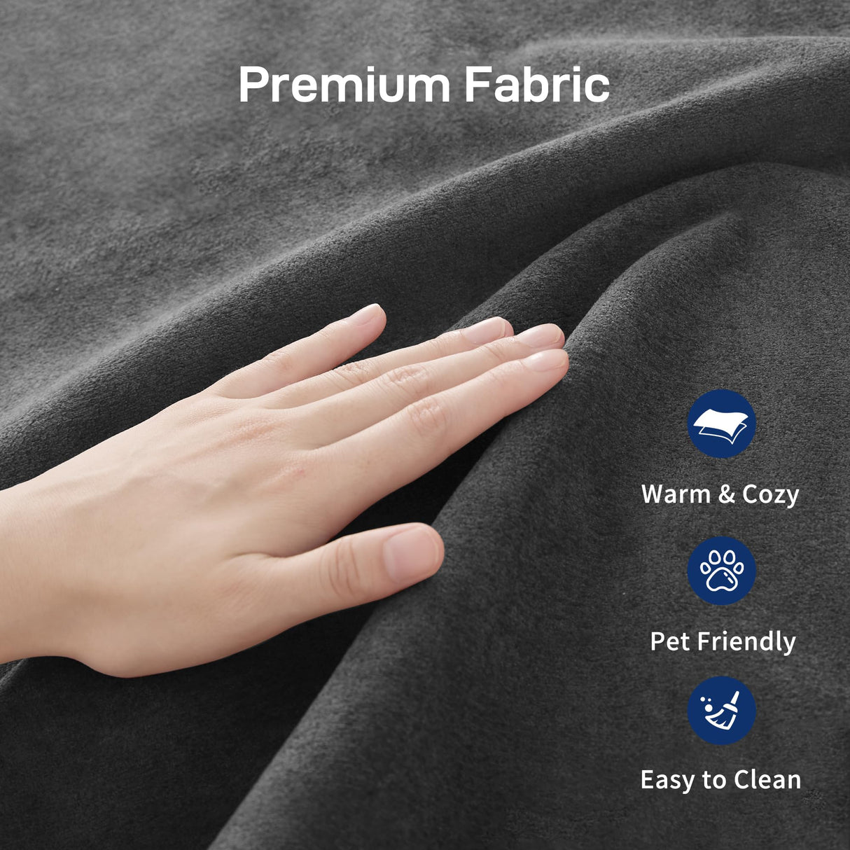 Modular Sectional Sofa, Cloud Boneless Couch with Deep Seat, Modern L-Shape Sectional Couch, Upholstered Couches for Living Room Bedroom, Convertible Foldable Sofa Bed, No Assembly, Dark Grey Living&Giving