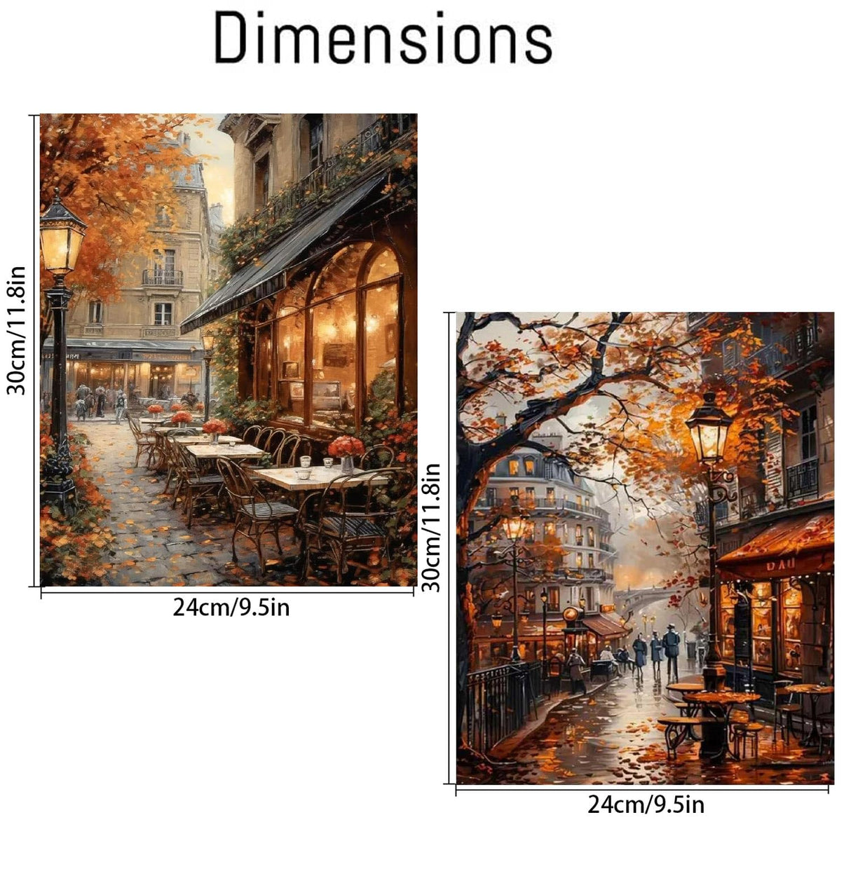 2 Pack Fall Paint by Numbers Kit for Adults Beginner with Framed,Cafe Easy Adult Paint by Number Kits on Canvas DIY Painting for Beginners Art by Numbers for Home Wall Decor 10x12Inch NEGEKFKX