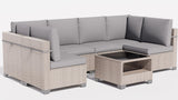Aukreolis 7 Pieces Patio Furniture Set, Outdoor Sectional Wicker Sofa with Thick Cushions and Storage Coffee Table, Rattan Patio Conversation Sets for Deck Yard Poolside, Grey Aukreolis