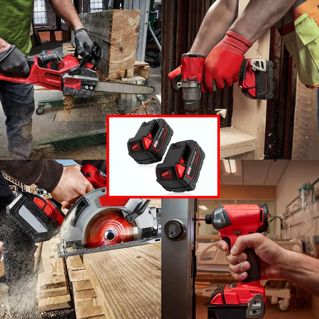 Cukect 2Packs Replacement for M18 Battery 6.0Ah Replace for All M18 Battery 48-11-1850 48-11-1840 48-11-1890 48-11-1815 M18 M18B Cordless Tools Lithium-Ion Battery Cukect