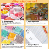 DAZZLEDOTS Diamond Art Kits for Adults, Diamond Painting Kits for Beginners, Autumn Landscape Tree Diamonds Art Painting Kits, Kettle 5D Round Full Drill Crafts Kits Home Decor Gifts 13.8x13.8inch DAZZLEDOTS