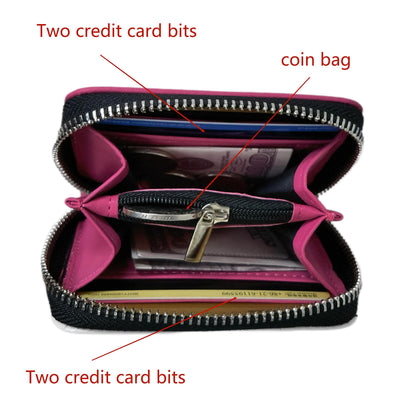 Sublimation Small Coin purse Women's Wallet Leather Coin credit Card holder Diy Craft (Pink)