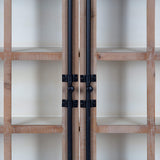 Kate and Laurel Hutchins Decorative Farmhouse Wood Wall Cabinet, 30 x 6.5 x 27.5, White and Brown, Wall Cabinet with Window Pane Glass Door Kate and Laurel