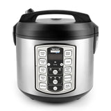 Aroma Housewares Professional Plus ARC-5000SB 20 Cup (Cooked) Digital Rice Cooker, Food Steamer, Slow Cooker, Stainless Exterior/Nonstick Pot, Silver, Black, 10-cup uncooked/20-cup cooked/4QT AROMA