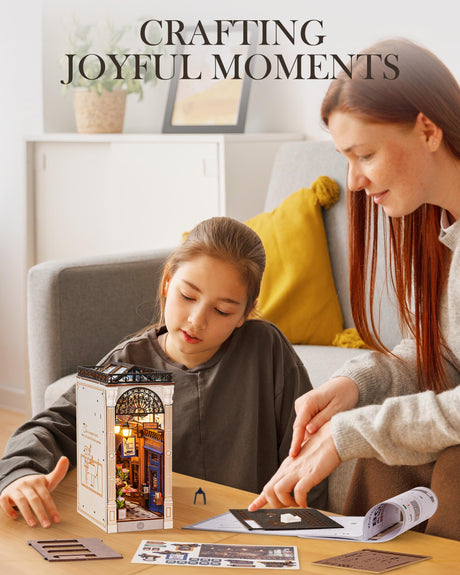 Rolife DIY Book Nook Kits for Adults, Miniature Dollhouse Booknook Kit, 3D Wooden Puzzle Creative Decorative Bookends Bookshelf Diorama Insert Crafts Hobbies Gifts (Arcade Dating) Rolife