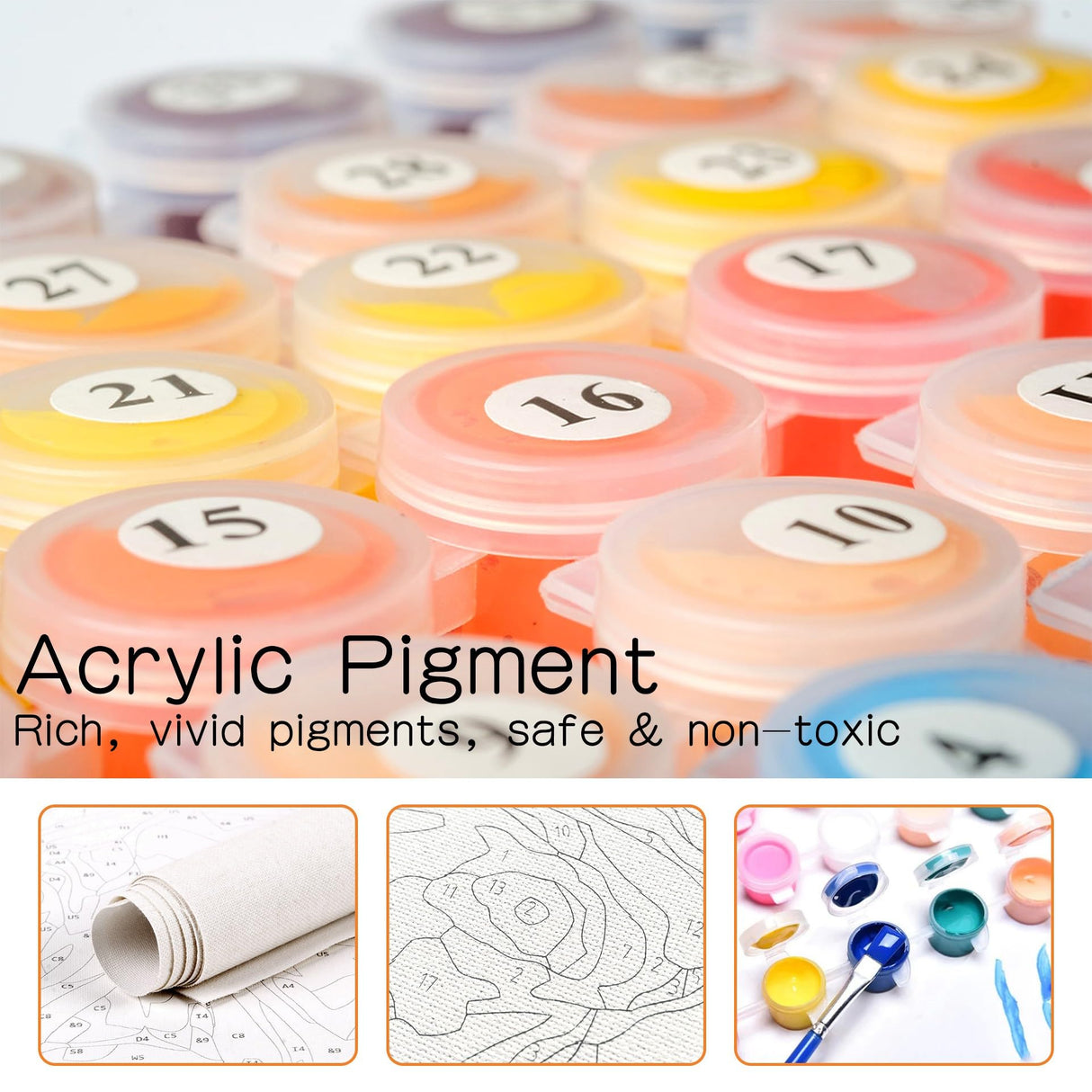 Diymood Paint by Numbers for Adults Giraffe, DIY Oil Painting Snow Acrylic Paint by Number Kits for Kids Adults Beginner for Home Wall Decor 16x20 inch Diymood