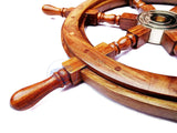 Nagina International Natural Wood Premium Pirate's Boat Ship Wheel (16 Inches) Nagina International