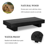 Bathroom Counter Organizer Wood Pedestal Stand Farmhouse Decorative Tray Soap Holder for Kitchen Decor, Small, Black zoocatia