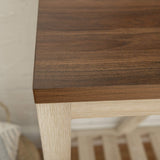 Walker Edison Modern Farmhouse Accent Entryway Table Entry Table Living Room End Table, 52 Inch, Dark Walnut and White Oak Walker Edison