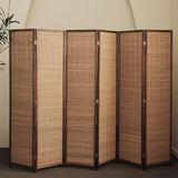 Furnnylane 6 Panel Room Divider and Folding Screen Room Divider,Bamboo Room Divider for Room Separation,67" H x 92.1" W Furnnylane