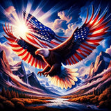 KTHOFCY 5D DIY US Flag Independence Day Eagles Diamond Painting Kits for Adults, US 4th of July Full Drill Crystal Rhinestone Paintings Pictures Arts Wall Decor Painting Dots Kits 13.8X13.8inch KTHOFCY