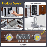 BRINJOY Corner Play Kitchen for Kids, Wooden Toddler Kitchen Playset w/Faucet, Sink, Microwave, Oven, Apron, Blackboard, Storage Cabinets, Pretend Cooking Toys w/Sound & Light Gift for Ages 3+ BRINJOY