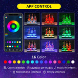 VONCI 16 Inch 3 Step LED Lighted Liquor Bottle Display Shelf, Bar Bottle Display Shelf with Remote Control and App Control for Home Commercial Bar Party VONCI