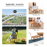 JIKUGO Foldable Bamboo Small Table - Bamboo Foldable Floor Desk, Folding Coffee Table No Assembly Required, for The Floating Window, Tatami, Tea Room, Balcony, Living Room, Outdoor JIKUGO
