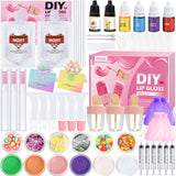 Lip Gloss Making Kit, TSVATE Make Your Own Lip Gloss Kit, 67PCS DIY Lip Gloss Making Supplies, Moisturizing Glitter Lip Kit Lipgloss Making Kits, Lipgloss Sets for Girls Tween Girls Trendy Stuff Women TSVATE