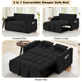 Tmsan 55.2" Loveseat Pull Out Couch, 3 in 1 Velvet Convertible Sleeper Sofa Bed for Living Room, Small Love Seat Futon Sofa Bed with Reclining Backrest, Toss Pillows, Side Pockets for Small Spaces Tmsan