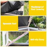 Aivituvin Rabbit Cage Indoor Outdoor Bunny Hutch on Wheels, 2 Story Wood Guinea Pig Cages with 2 Deeper Pull Out Trays Aivituvin