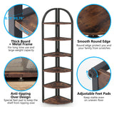 Tribesigns 6-Tier Rustic Corner Shelf - Tall Space-Saving Plant Stand & Bookshelf for Living Room, Home Office, and Kitchen Tribesigns
