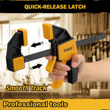 8-Piece Clamps for Woodworking - 4 Pcs 6 inch Bar Clamps, 4 Pcs Heavy Duty Metal Spring Clamps, Bar Clamps with 150 LBS Load Limit, Quick Release Triggers ELEAD