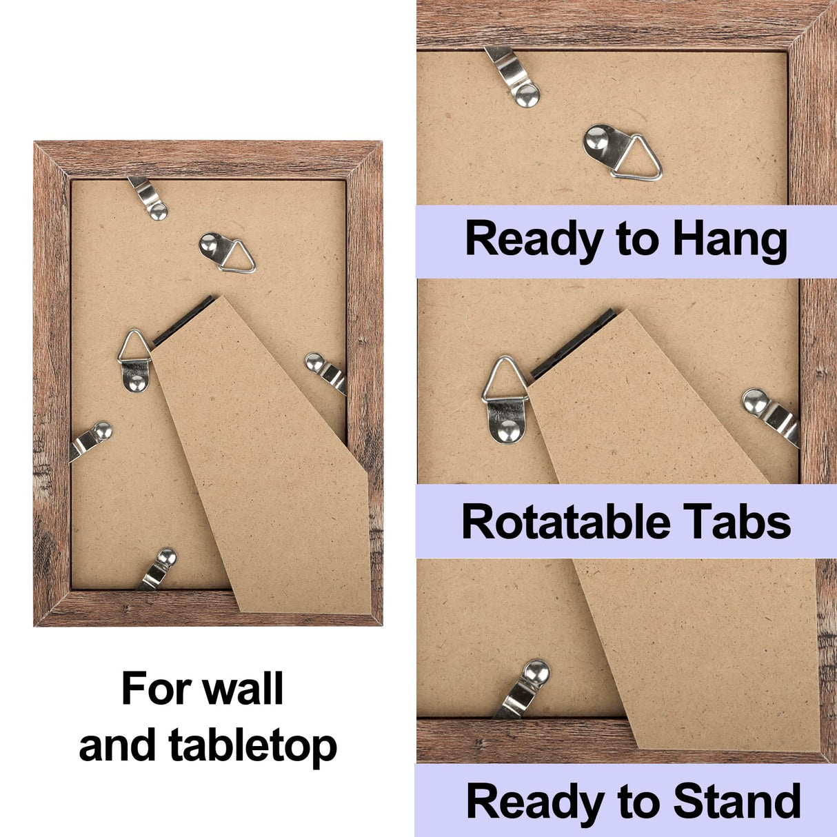 TOFOREVO Picture Frames 4x6 Set of 2 Rustic Wood Grain Photo Frame for Gallery Wall Mounting or Tabletop Display TOFOREVO